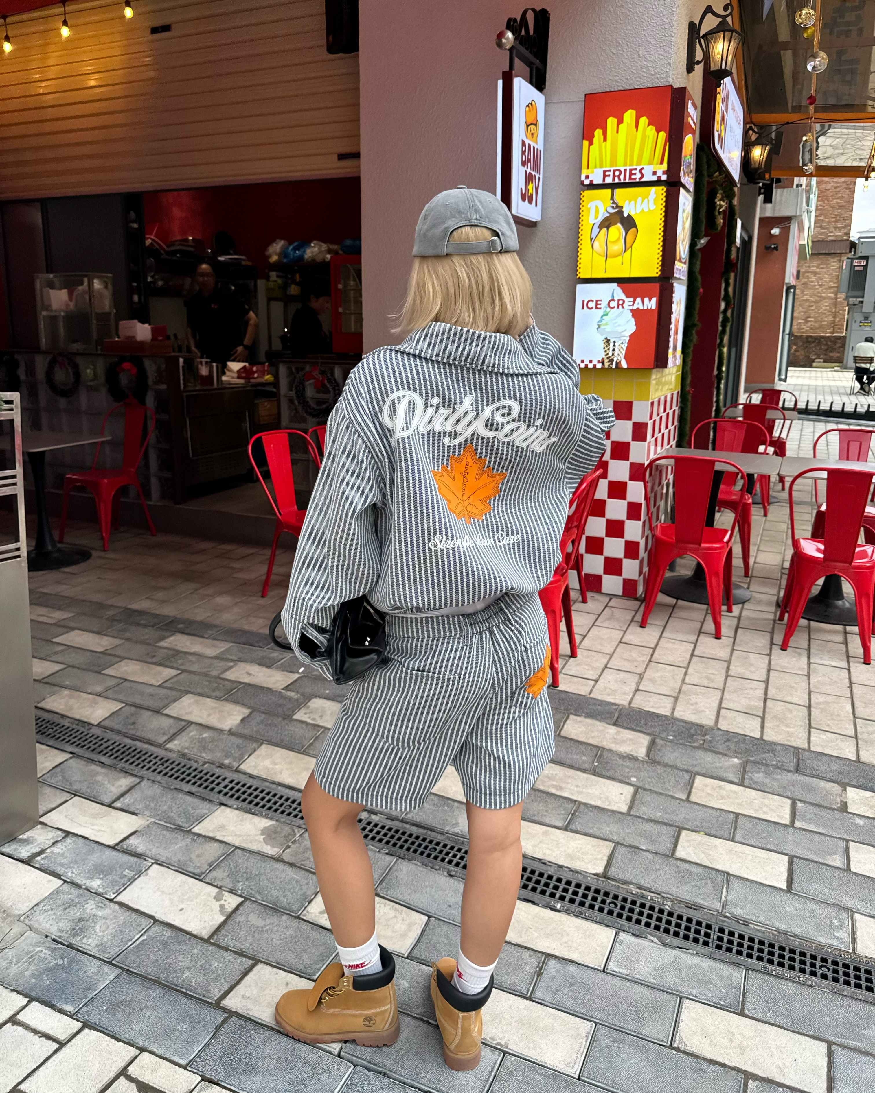 DirtyCoins Striped Maple Leaf Shorts