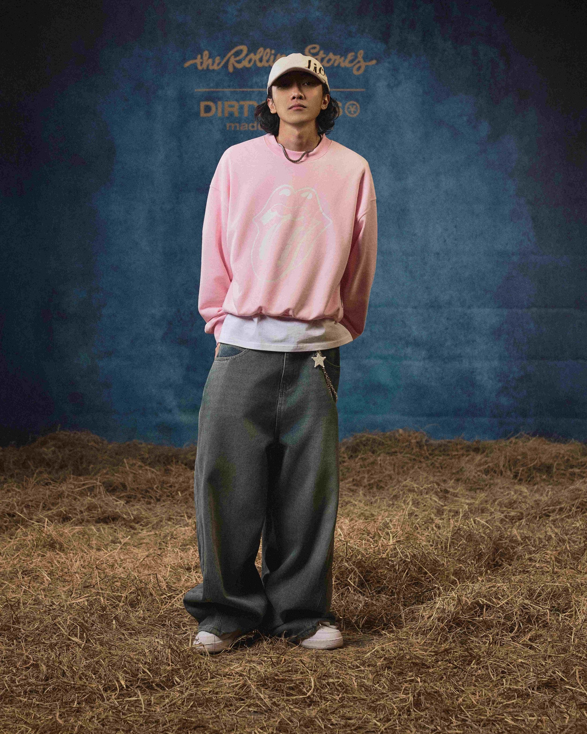 DCxRS Big Logo Printed Sweatshirt Pink