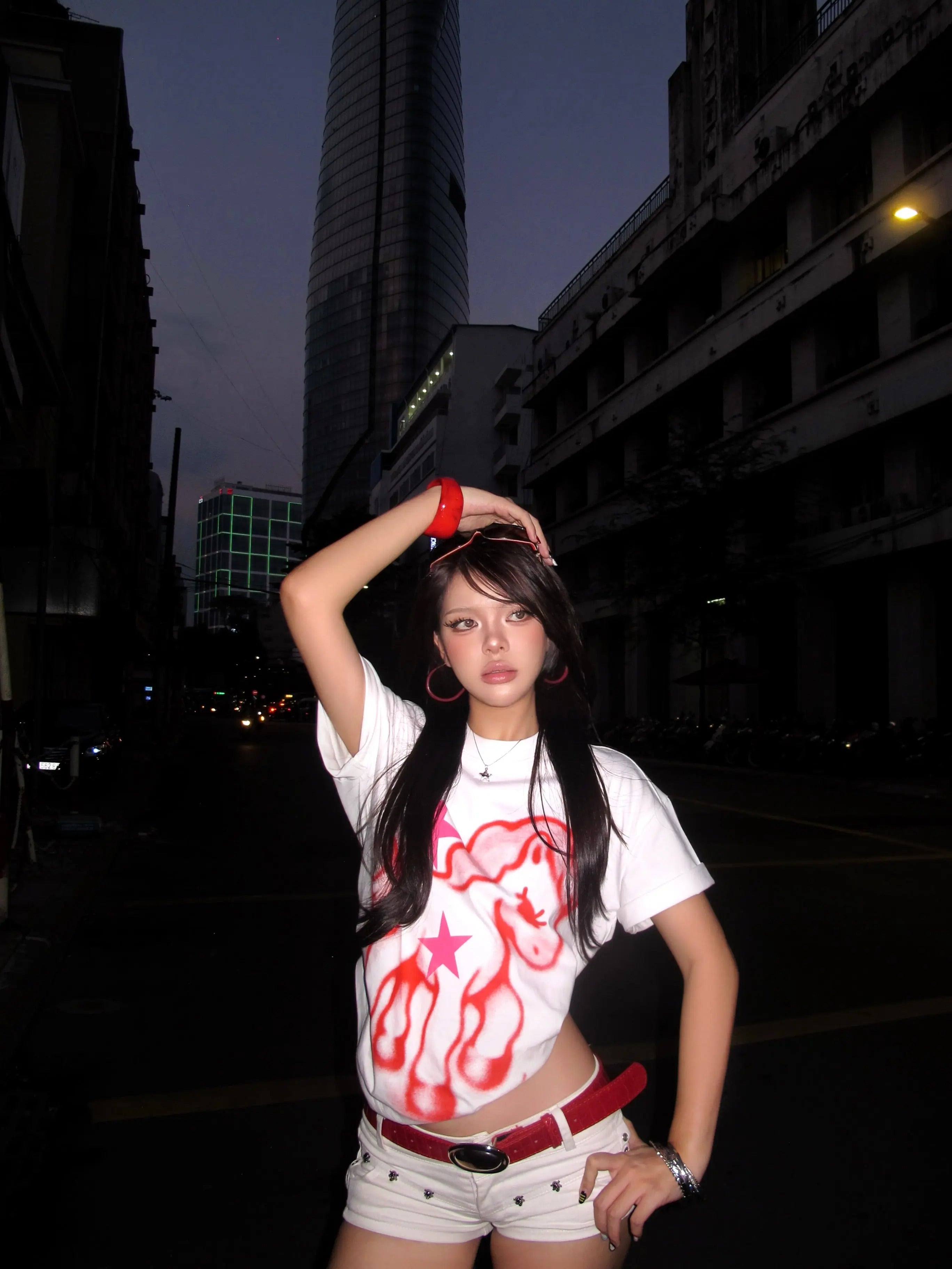 DirtyCoins Graffiti Pony Print T-shirt White