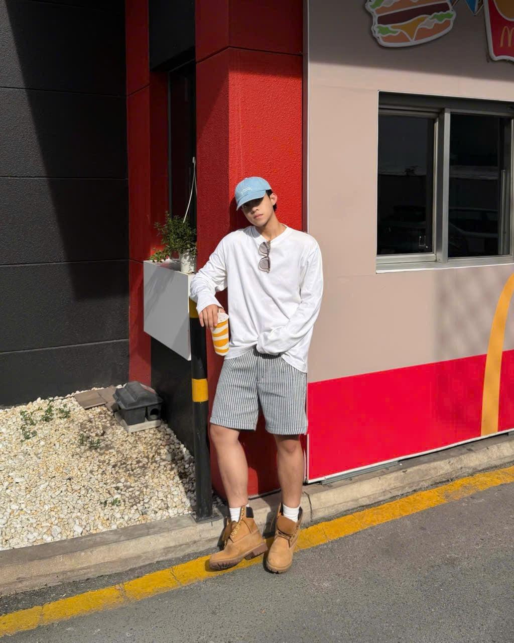 DirtyCoins Striped Maple Leaf Shorts