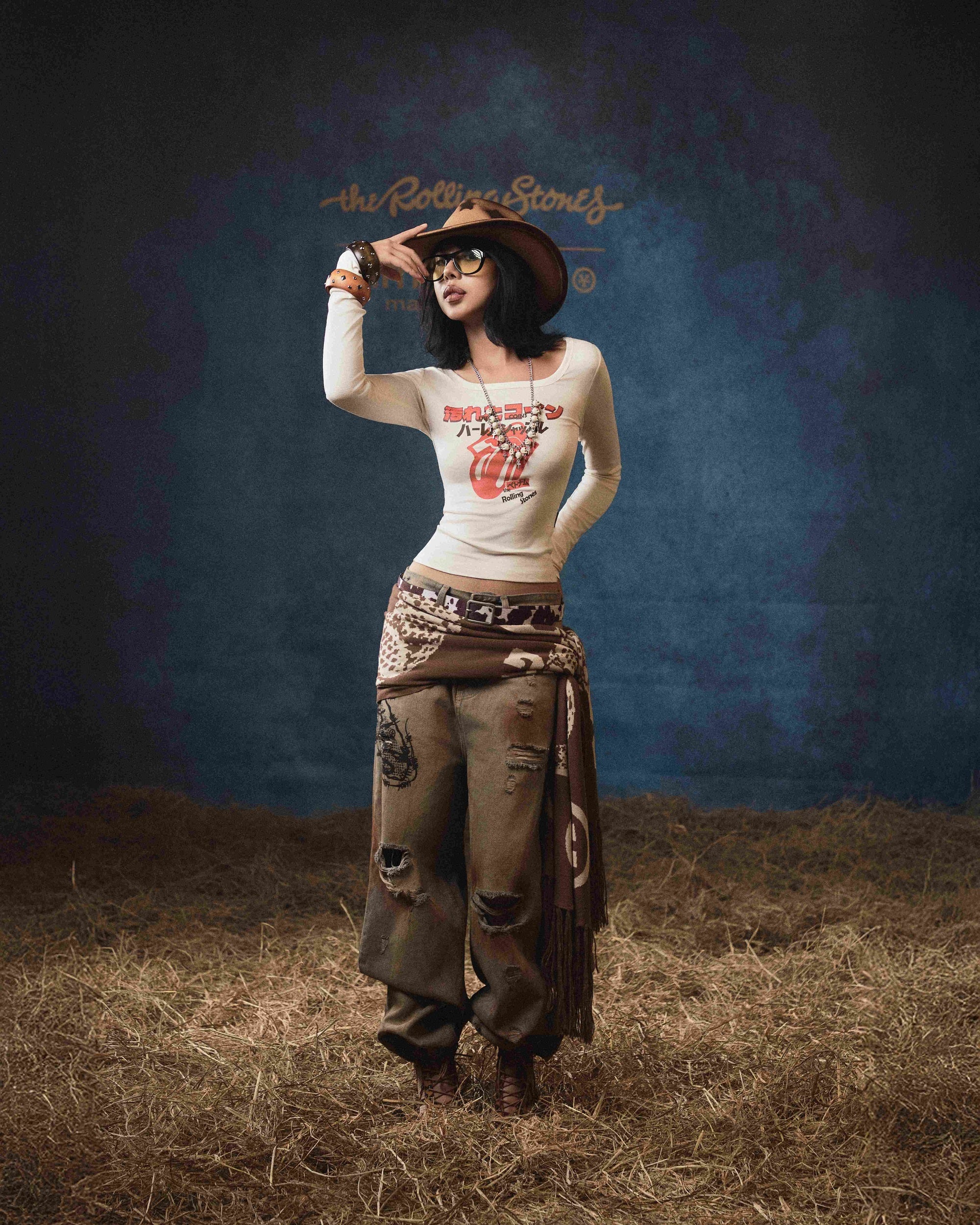 DCxRS JP Inspired Fit LS Baby Tee Tan