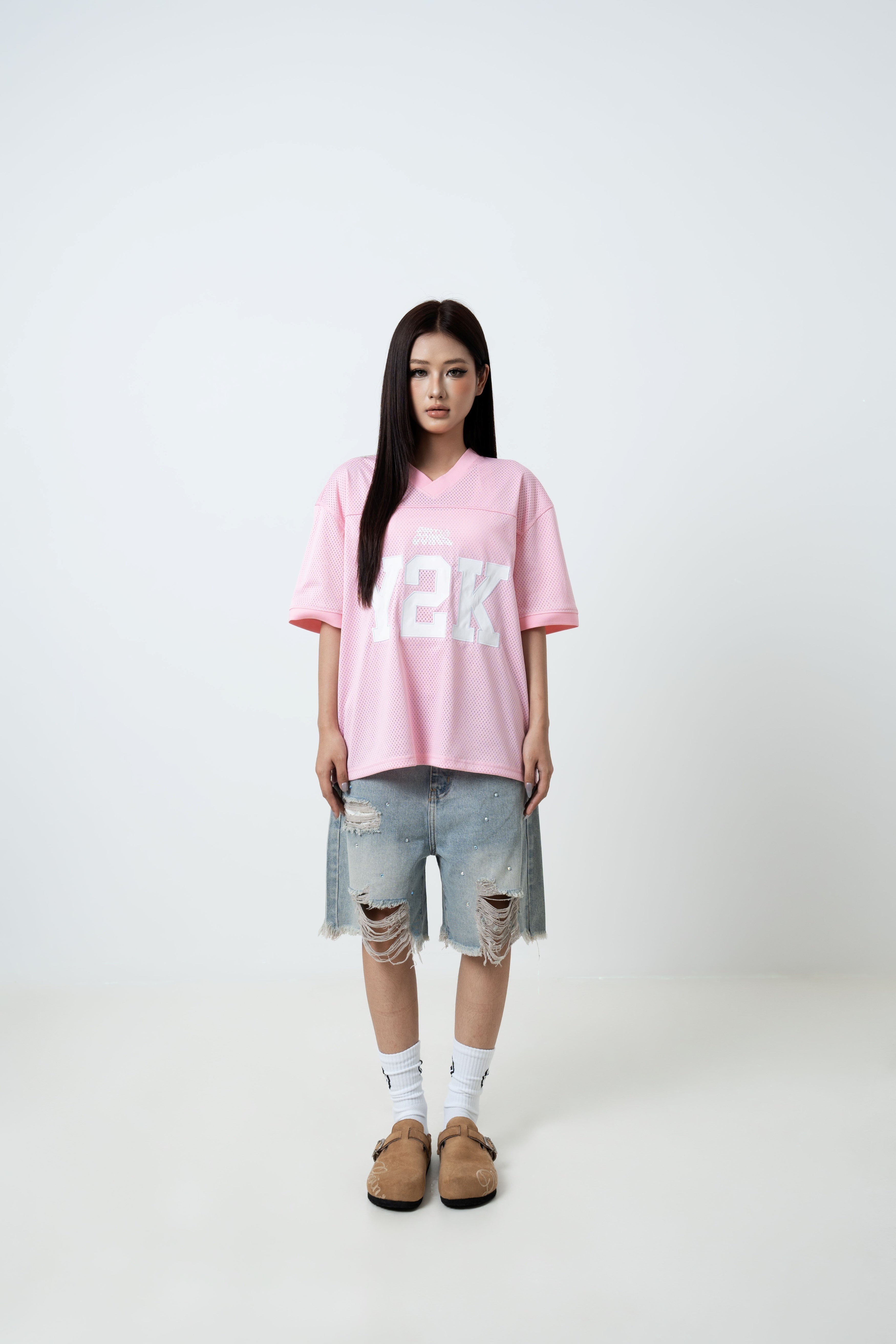 Denim Shorts Studs - Blue Wash