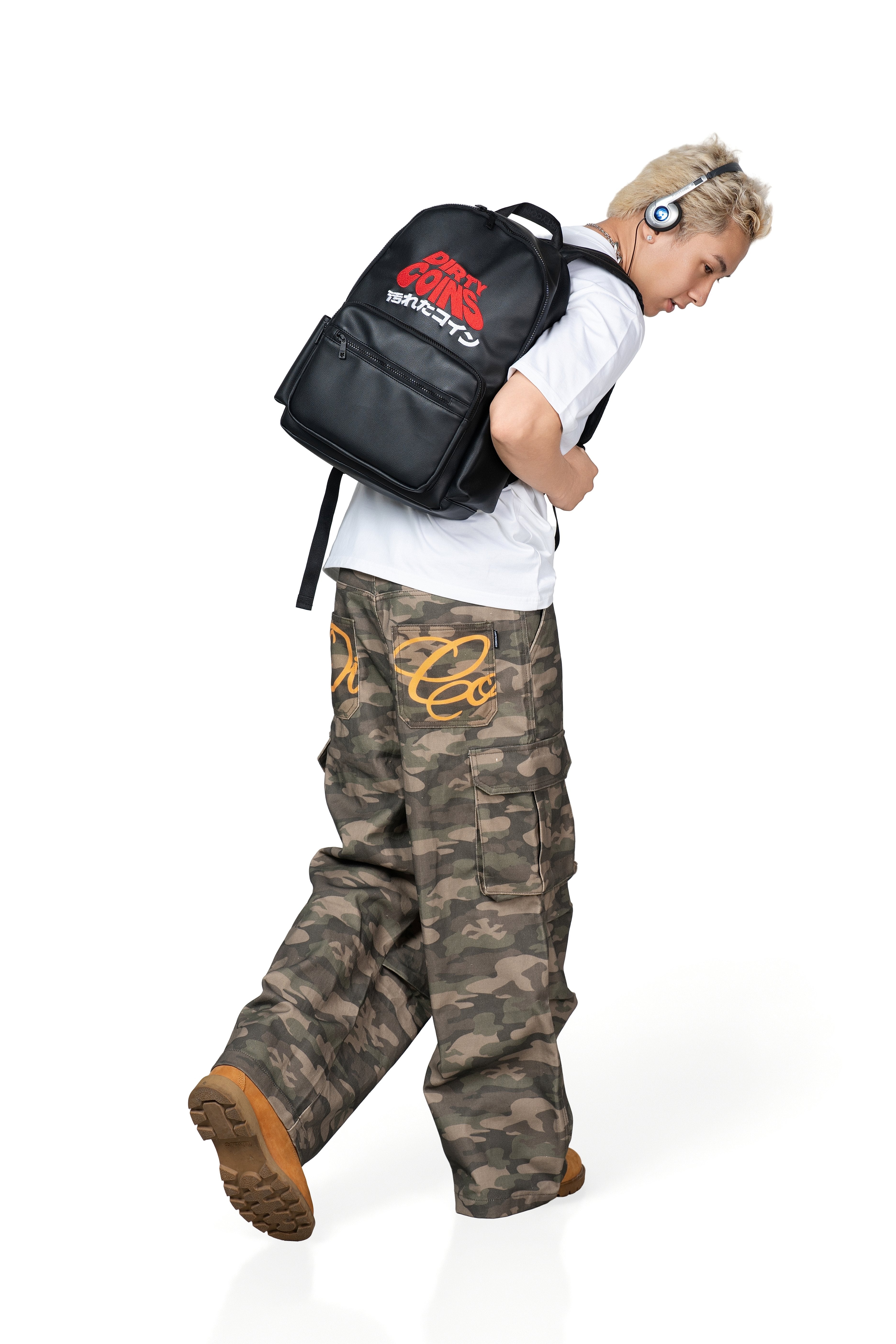 DirtyCoins Drawstring Camo Denim Cargo Pants