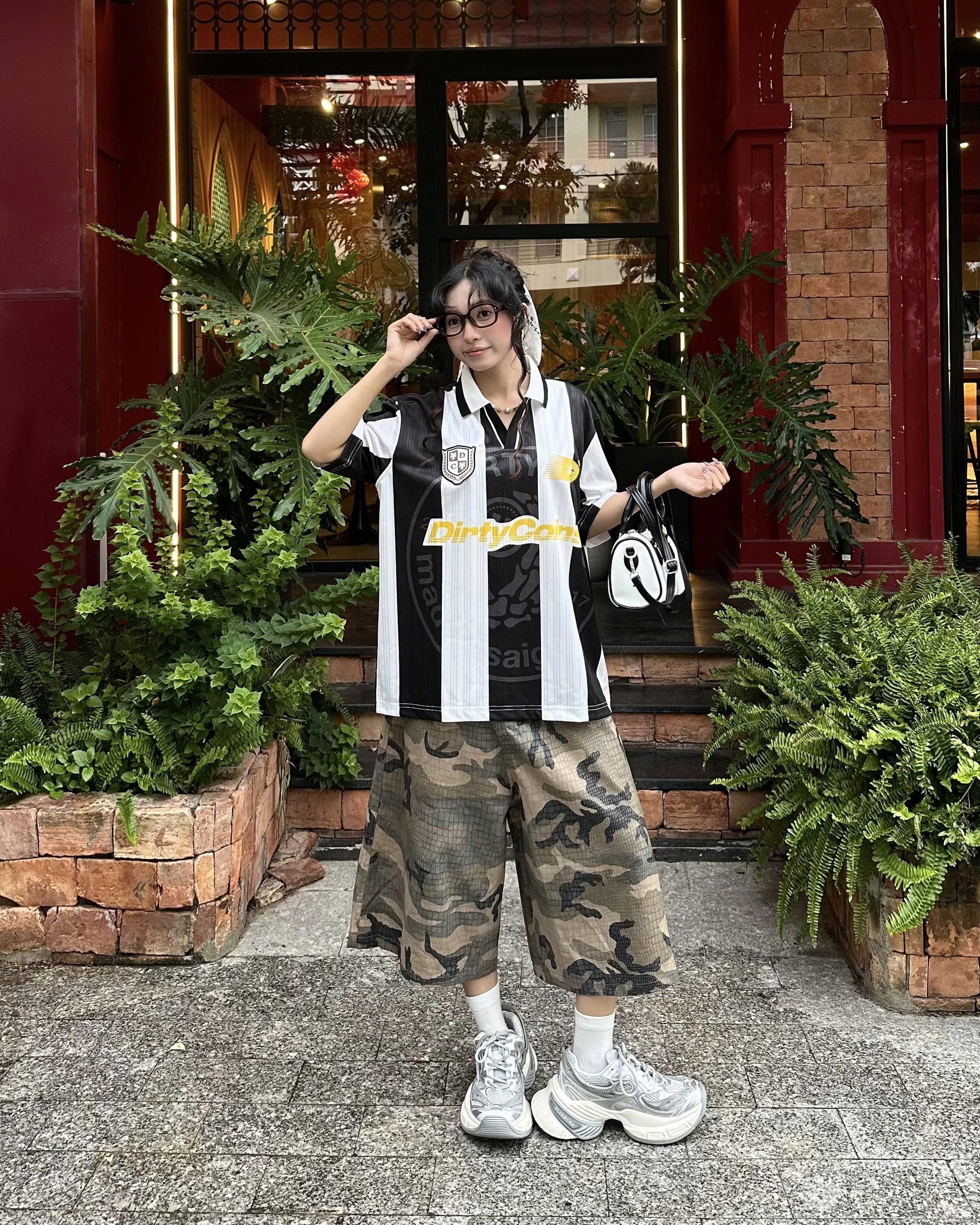 DirtyCoins Striped Soccer Polo Jersey Black White